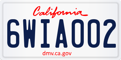 CA license plate 6WIA002