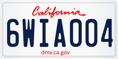 CA license plate 6WIA004