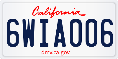 CA license plate 6WIA006