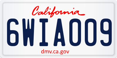 CA license plate 6WIA009