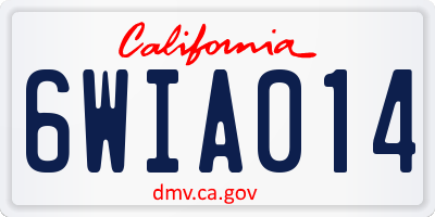 CA license plate 6WIA014