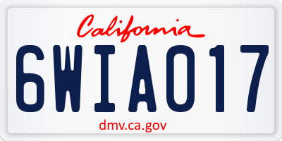 CA license plate 6WIA017