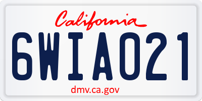 CA license plate 6WIA021