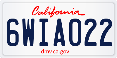 CA license plate 6WIA022