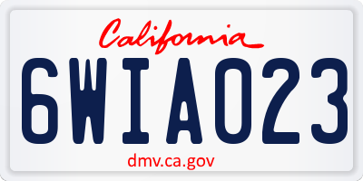CA license plate 6WIA023