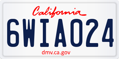 CA license plate 6WIA024