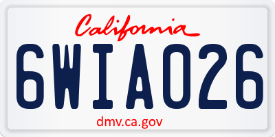 CA license plate 6WIA026