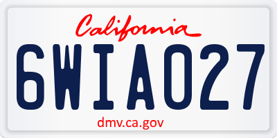 CA license plate 6WIA027