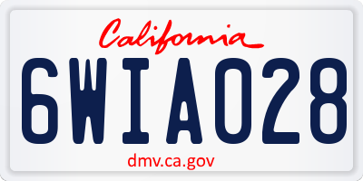 CA license plate 6WIA028