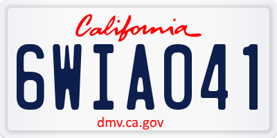 CA license plate 6WIA041