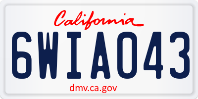 CA license plate 6WIA043