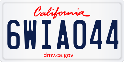 CA license plate 6WIA044
