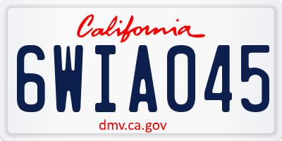CA license plate 6WIA045