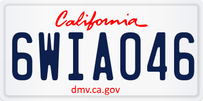 CA license plate 6WIA046