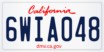 CA license plate 6WIA048