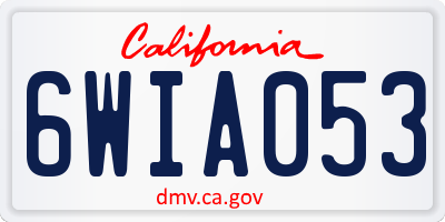 CA license plate 6WIA053