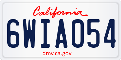 CA license plate 6WIA054