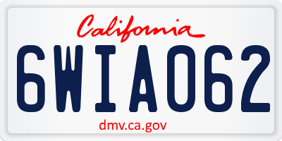 CA license plate 6WIA062