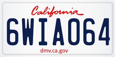 CA license plate 6WIA064