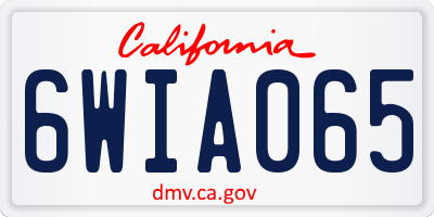 CA license plate 6WIA065