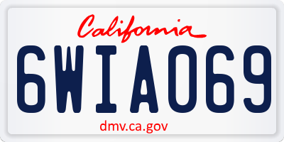 CA license plate 6WIA069