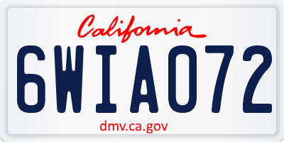 CA license plate 6WIA072