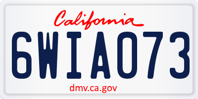 CA license plate 6WIA073