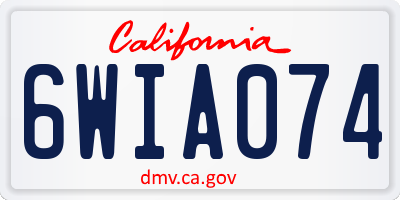 CA license plate 6WIA074