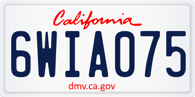 CA license plate 6WIA075