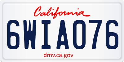 CA license plate 6WIA076