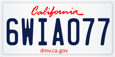 CA license plate 6WIA077