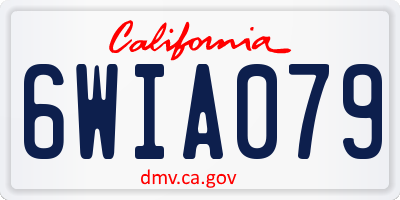 CA license plate 6WIA079