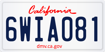 CA license plate 6WIA081