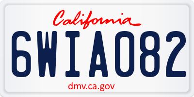 CA license plate 6WIA082