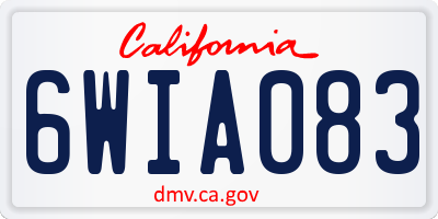 CA license plate 6WIA083