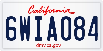 CA license plate 6WIA084
