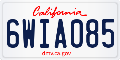 CA license plate 6WIA085