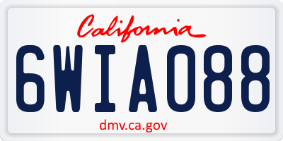 CA license plate 6WIA088