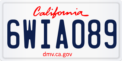 CA license plate 6WIA089