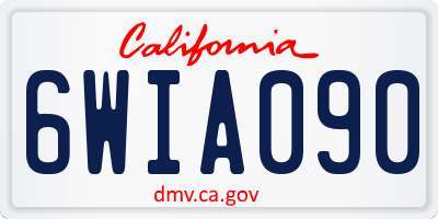 CA license plate 6WIA090