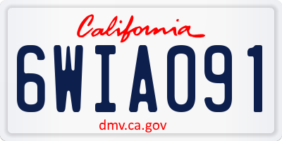 CA license plate 6WIA091