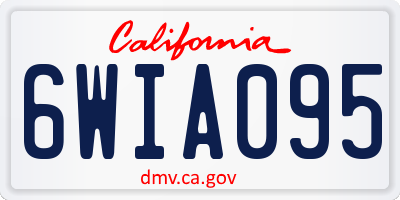 CA license plate 6WIA095