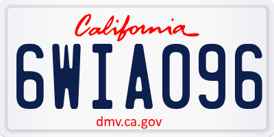 CA license plate 6WIA096