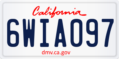 CA license plate 6WIA097