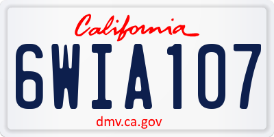 CA license plate 6WIA107