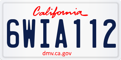 CA license plate 6WIA112