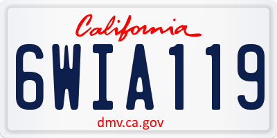 CA license plate 6WIA119