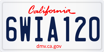 CA license plate 6WIA120