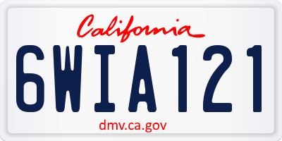 CA license plate 6WIA121