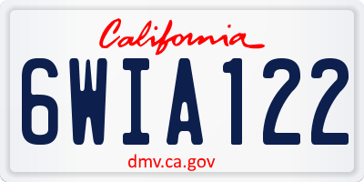 CA license plate 6WIA122